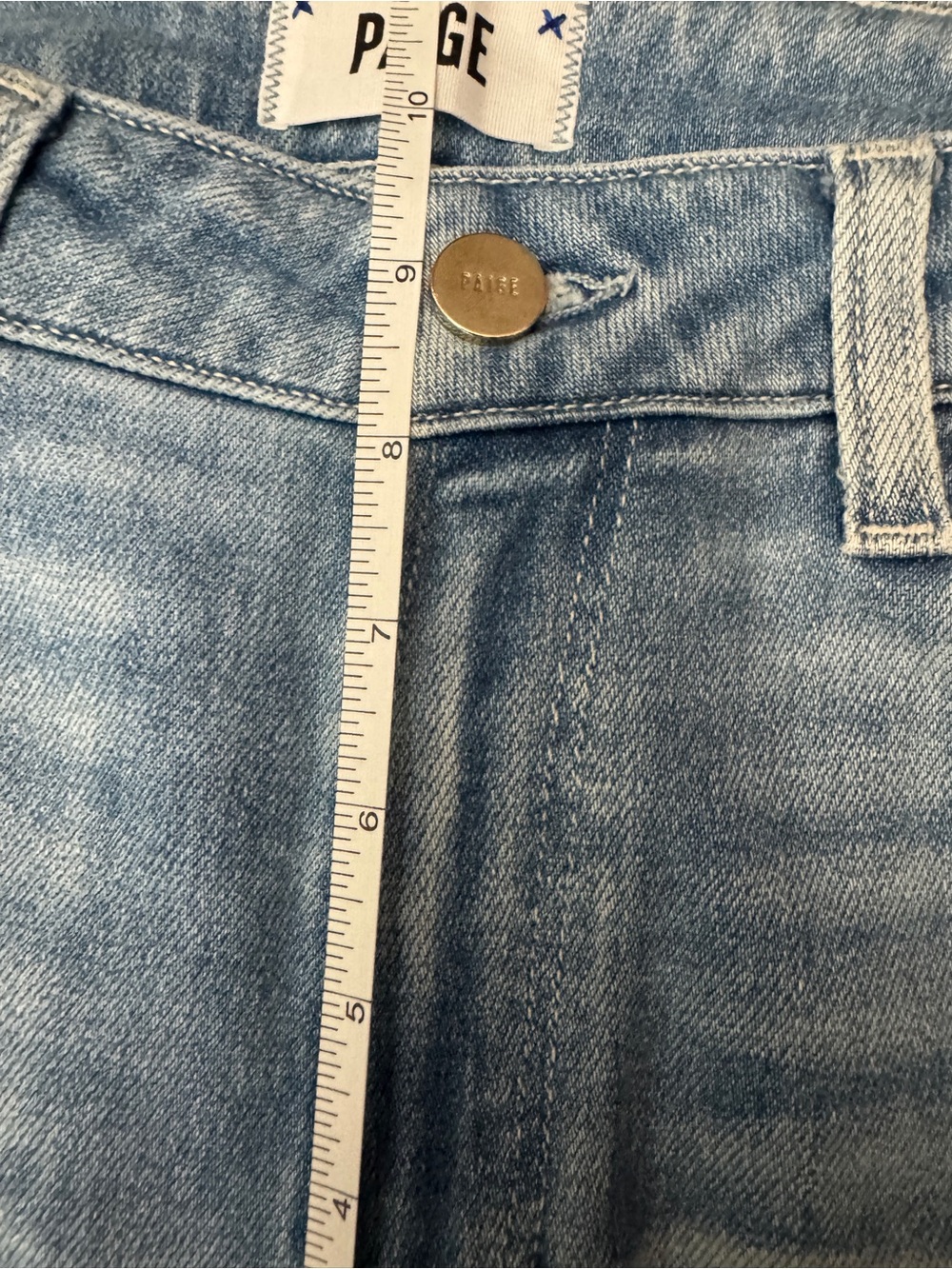 PAIGE Colette Crop Flare with Frayed Hem Light Wash Jeans Size 27 - Picture 11 of 11